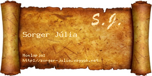 Sorger Júlia névjegykártya